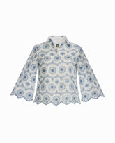 Button-Front Scallop Hem Shirt - Anne Klein CRISP WHT/LAGN
