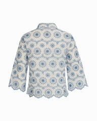 Button-Front Scallop Hem Shirt - Anne Klein CRISP WHT/LAGN