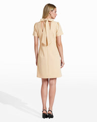 Mock Neck Shift Dress - Anne Klein Swan White/Anne Blk