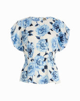 Smocked Flutter Sleeve Petite Blouse - Anne Klein CRISP WHITE MLT