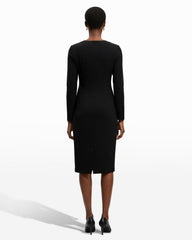 Strong Shoulder Midi Dress - Anne Klein Anne Black