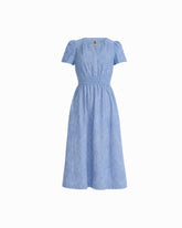 Short Sleeve Midi Dress - Anne Klein SURF BLUE