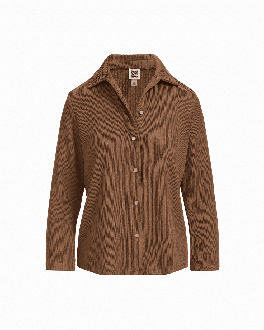 Long Sleeve Button-Down Shirt with Roll Cuff - Anne Klein MUSHROOM