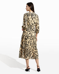 Tiered Patio Dress - Anne Klein Swan White/Anne Blk