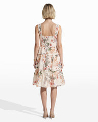 Tiered A Line Classic Midi - Anne Klein White Dove Multi
