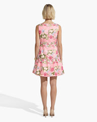 Boat Neck Flounce Shift Dress - Anne Klein CARNATION PINK MULT
