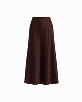 Bias Cut Flared Pull-On Skirt - Anne Klein DARK CHOCOLATE