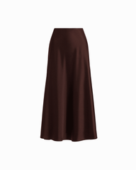 Bias Cut Flared Pull-On Skirt - Anne Klein DARK CHOCOLATE