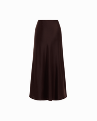 Bias Cut Flared Pull-On Skirt - Anne Klein DARK CHOCOLATE