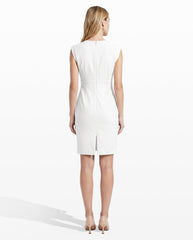 Pleated Bodice Sheath Dress - Anne Klein WHITE DOVE