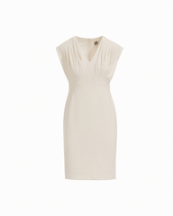 Pleated Bodice Sheath Dress - Anne Klein WHITE DOVE