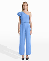 One Shoulder Ruffle Jumpsuit - Anne Klein SEAPORT