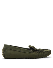 Cali Fringe Moccasin Loafer - Anne Klein Olive Suede