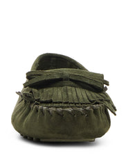 Cali Fringe Moccasin Loafer - Anne Klein Olive Suede