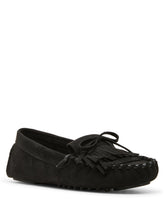Cali Fringe Moccasin Loafer in Black - Anne Klein Black Suede