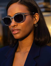 Vintage Rounded Rectangle Sunglasses - Anne Klein GREY MARBLE