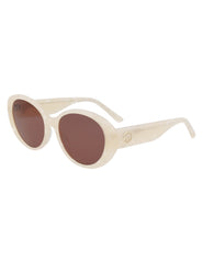 Anne Klein Ivory Pearl Glamorous Oval Sunglasses - Anne Klein Ivory Pearl