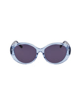 Anne Klein Blue Crystal Glamorous Oval Sunglasses - Anne Klein Blue Crystal