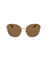Anne Klein Rose Gold Metal Round Leo Sunglasses - Anne Klein Rose Gold