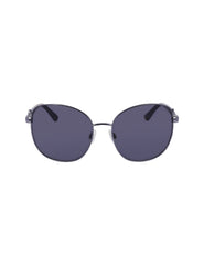 Anne Klein Slate Metal Round Leo Sunglasses - Anne Klein Slate