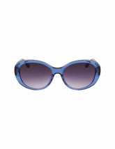 Crystal Glamorous Oval Sunglasses Blue Crystal - Anne Klein Blue Crystal