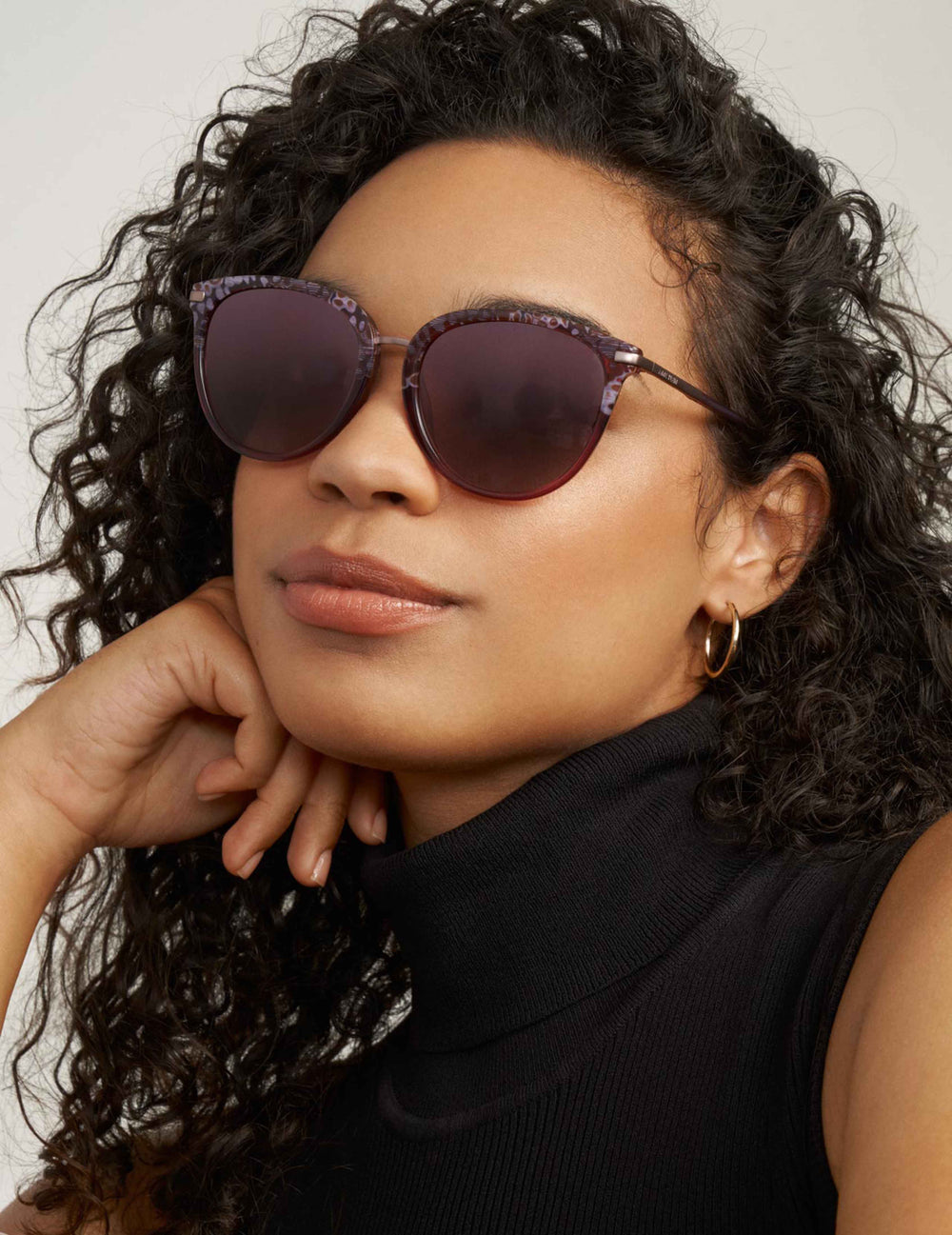 Square Animal Sunglasses Merlot - Anne Klein Merlot Animal