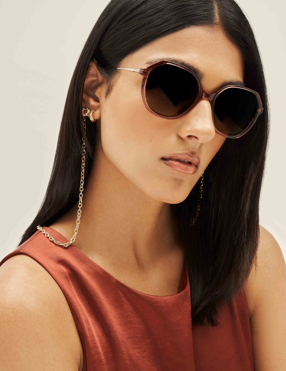 Anne Klein Merlot Geometric Sunglasses - Anne Klein Merlot
