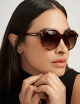 Anne Klein Round Frame Sunglasses - Anne Klein Mocha