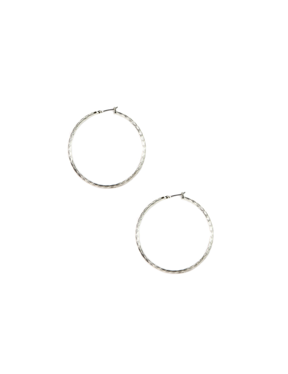 50MM Large Texture Hoop Earrings - Anne Klein