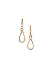 Crystal Knot Drop Earrings in Gold-Tone - Anne Klein