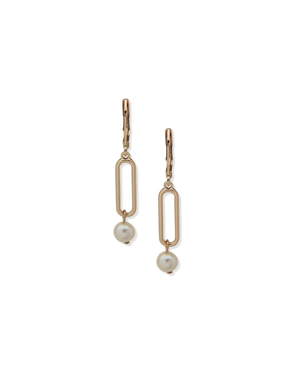 Faux Pearl Link Drop Earrings - Anne Klein