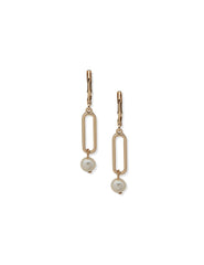 Faux Pearl Link Drop Earrings - Anne Klein