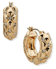 22mm Quilted Hoop Pierced Earrings - Anne Klein