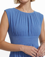 Boat Neckline Shirred Midi Dress - Anne Klein SEAPORT
