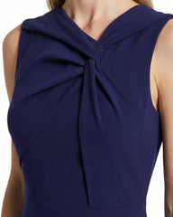 Twist Front A-line Midi Dress - Anne Klein DEEP NAVY