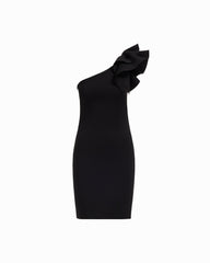 One Shoulder Sheath Dress with Ruffle - Anne Klein ANNE BLACK