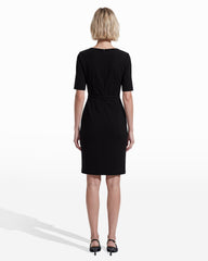 Long Sleeve Twist Front Dress - Anne Klein ANNE BLACK
