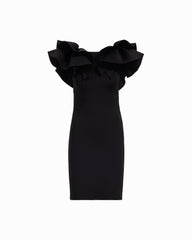 Ruffle Shoulder Sheath Dress - Anne Klein ANNE BLACK