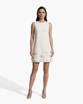 Sleeveless Shift Dress with Rosette - Anne Klein WHITE DOVE
