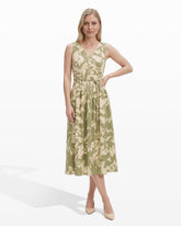 V-Neck Seam Detail Dress - Anne Klein COOL SAGE MULTI