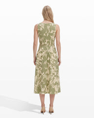 V-Neck Seam Detail Dress - Anne Klein COOL SAGE MULTI