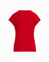 Extended Shoulder V-Neck Knit Top - Anne Klein BEGONIA RED
