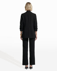 Scrunch Sleeve Open Front Blazer - Anne Klein Anne Black