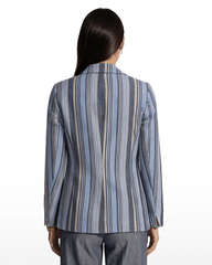 Striped Double-Breasted Blazer - Anne Klein LAKESHORE MULTI