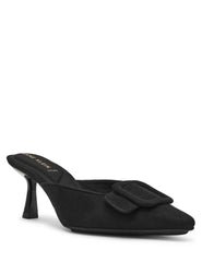 Cassia Mule - Anne Klein Blk Micro Suede