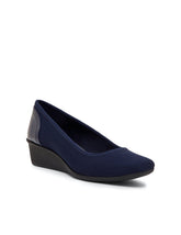 Wisher Wedges Navy - Anne Klein Navy Multi Fabric