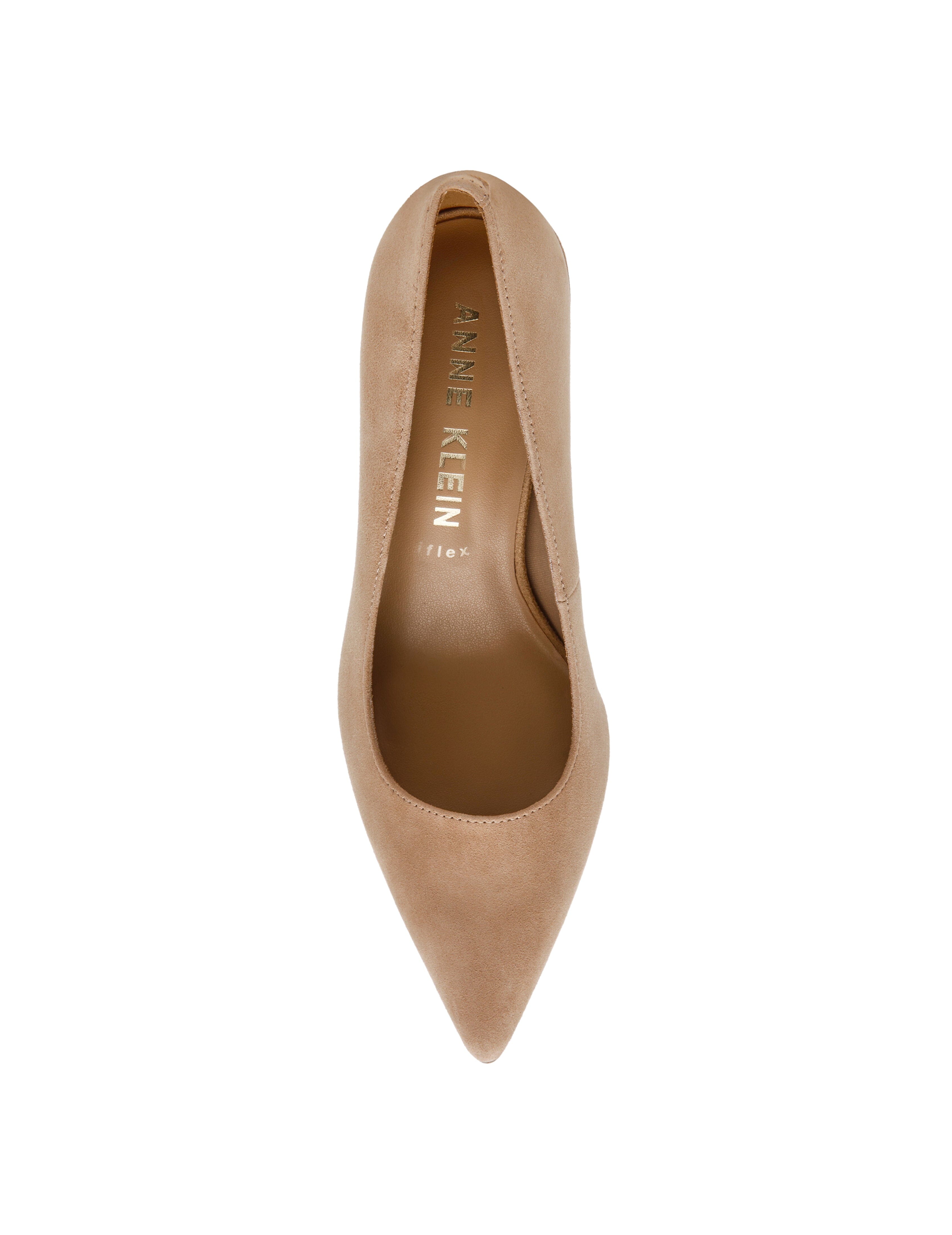 Relena Leather Pump in Sand Suede - Anne Klein Sand Suede