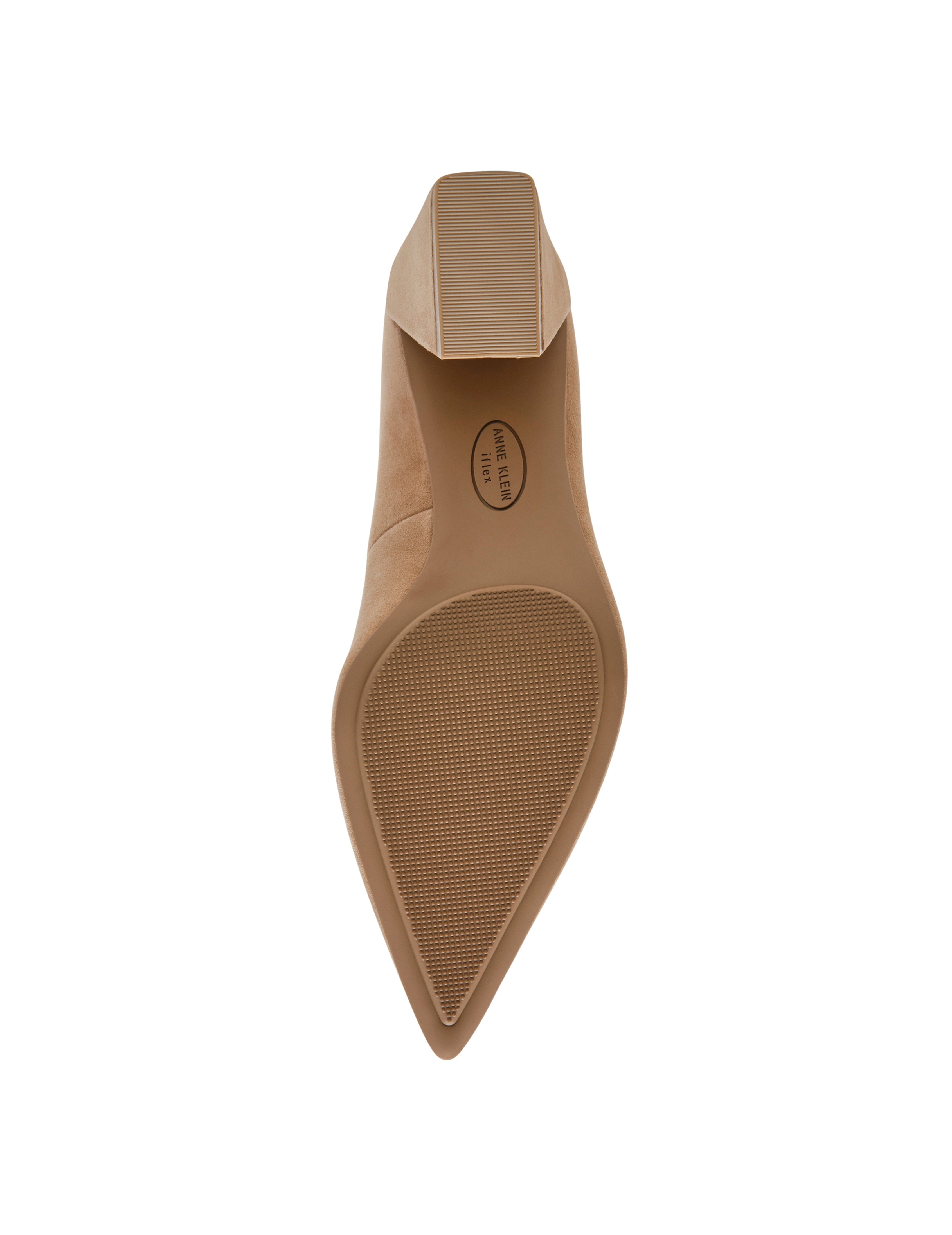 Relena Leather Pump in Sand Suede - Anne Klein Sand Suede