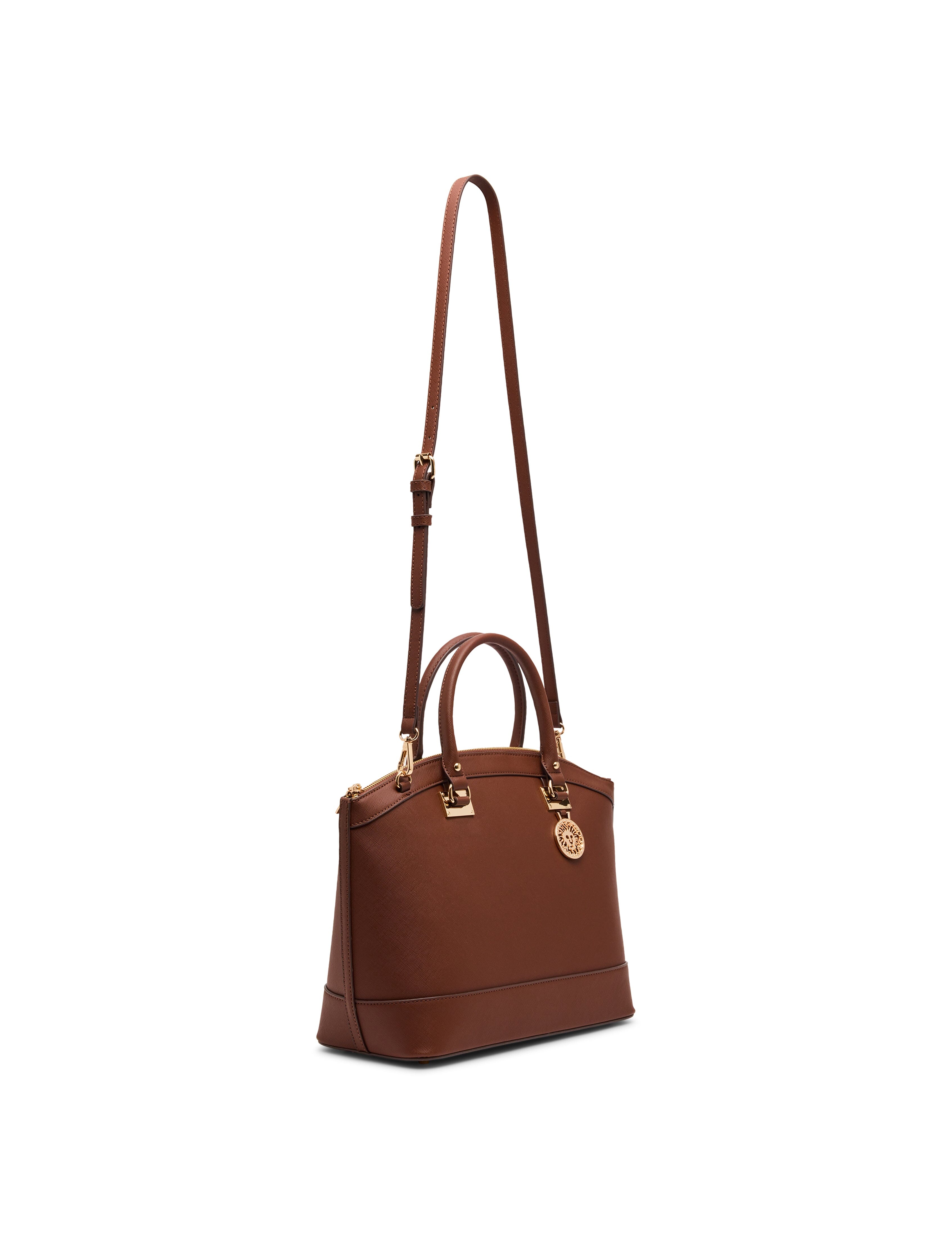 New Recruits Dome Satchel Bag - Anne Klein Walnut