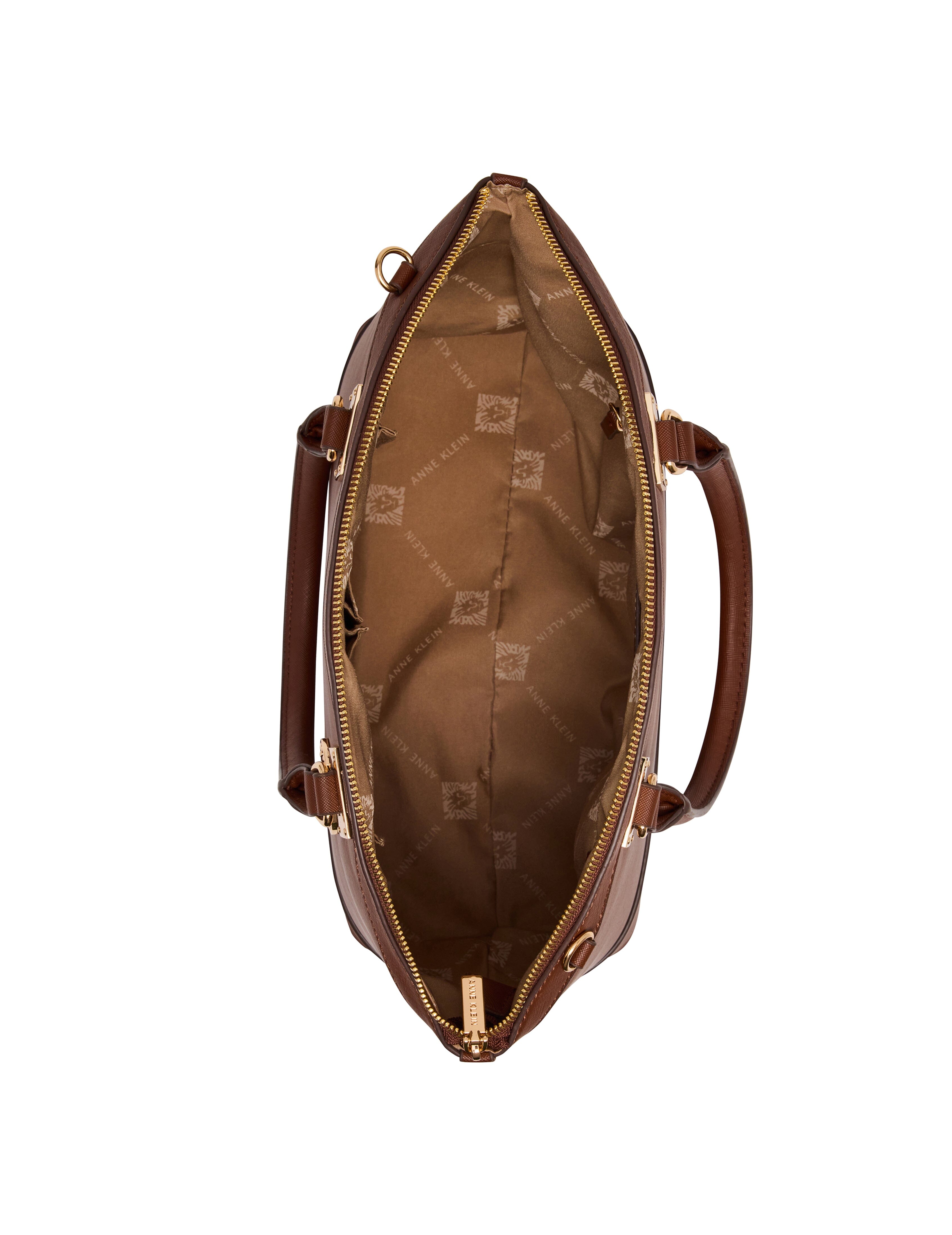 New Recruits Dome Satchel Bag - Anne Klein Walnut